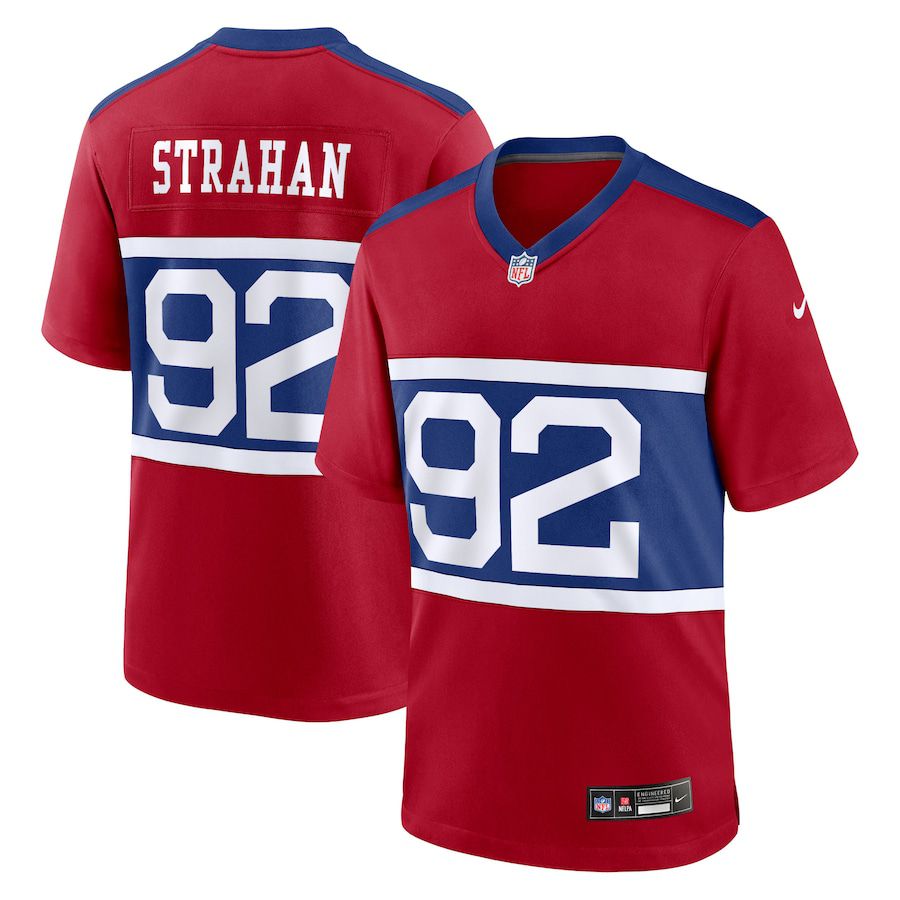 Men New York Giants #92 Michael Strahan Nike Century Red Alternate Retired Player Game NFL Jersey